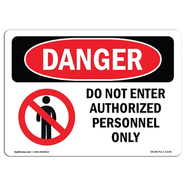 Sign, 3.5" H, 5" W, Authorized Personnel Only, Landscape, DS-D-35-L-1144-10PK